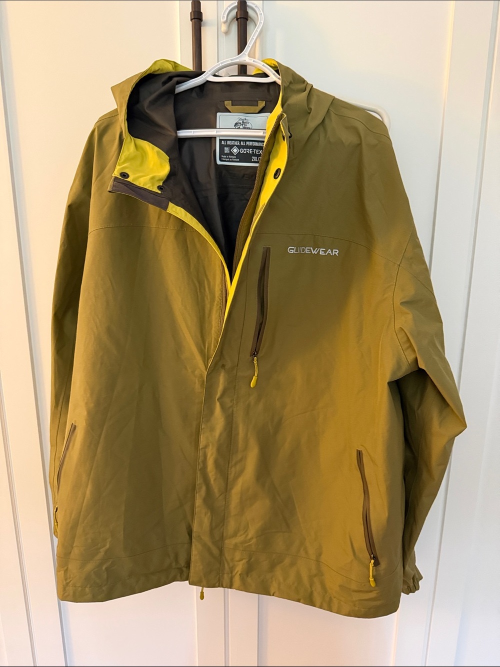 Bass Pro Shops Guidewear Olive and Yellow Waterproof Raincoat